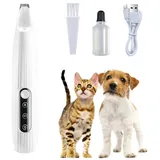 Pfotentrimmer für Hunde,Leise Hundeschermaschine,Wiederaufladbar Schermaschine Hund Pfoten,USB Hundepfoten-Trimmer Elektrischer Haustier Haarschneider für Pfoten,Augen,Ohren,Gesicht,Körper (Weiß)