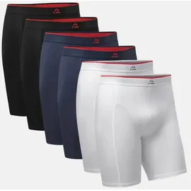 Danish Endurance Bamboo Trunks Extra Long rot/schwarz L 6er Pack