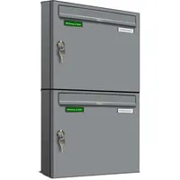 AL Briefkastensysteme Basic 2er Briefkasten RAL 9006 Aluminium