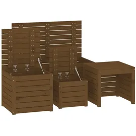 vidaXL 3-tlg. Gartenbox-Set Honigbraun Massivholz Kiefer