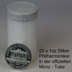 Silbermünze 20 x 1oz Wiener Philharmoniker Tube (Österreich)