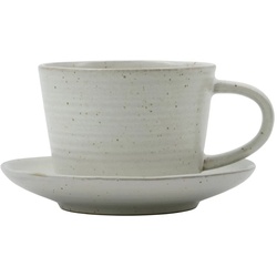 House Doctor - Pion Tasse mit Untersetzer, grau / weiß
