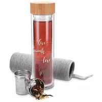 Navaris Teeflasche aus Glas mit Sieb - 500ml Tee