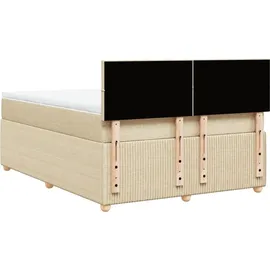 vidaXL Boxspringbett 140 x 200 cm Creme