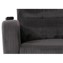 Mendler Fernsehsessel HWC-K62 Cord 72 x 138 x 72 cm Dunkelgrau mit Liegefunktion