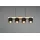 Trio Reality Leuchten Pendelleuchte Cameron R30654002, Metall Schwarz matt, Stoffschirm schwarz,goldfarbig, Holz, exklusiv 4x E14