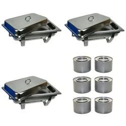 Airbrush-City 3er Set Edelstahl Speisenwärmer Warmhaltebehälter Chafing Dish