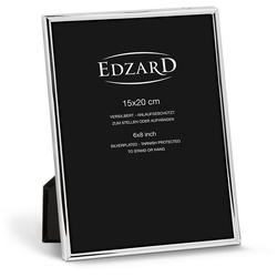 EDZARD Bilderrahmen Genua, versilbert und anlaufgeschützt, für 15×20 cm Bilder – Fotorahmen silberfarben