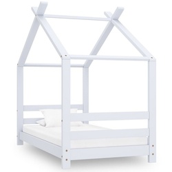 vidaXL Kinderbett Kinder-Bettgestell Weiß Massivholz Kiefer 70x140 cm weiß 78 cm x 140 cm x 132 cm