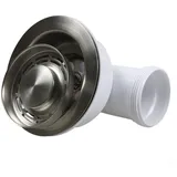 114 mm PP-Flansch, Edelstahl-Abflusssieb für die Küche, passend für Spülenöffnungen 83 x 90 mm, Mini-Korb zum Auffangen von Lebensmittelabfällen und Aufrechterhaltung des Ablaufflusses (114 mm)