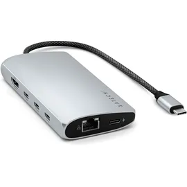Satechi USB-C Multiport Adapter 8K mit Ethernet V3 Adapter Silber