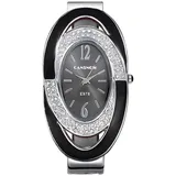 Spangenuhr Damen – Zeitlose Damenuhr | Damen Armbanduhr | Damenuhren | Damenuhr Silber | Armbanduhr Damen Silber | Uhr Silber Damen | Uhr Damen Silber | silber Uhr | Glitzer Uhr (Silber-Schwarz)