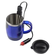 All Ride Thermobecher 24 V – Kaffeekanne mit Heizelement – Wasserkocher 350 ml – Blau - Blau