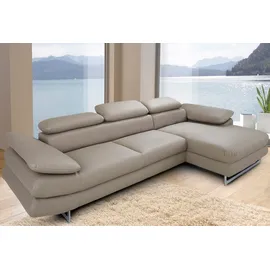 Cotta Ecksofa COTTA "Solution L-Form", beige (sand), B:286cm H:73cm T:167cm, Sofas, Ecksofa, mit Arm- & Kopfteilverstellung, wahlweise mit Bettfunktion