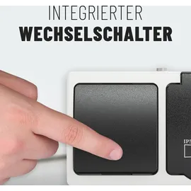 greate Schuko-Steckdose 6x Aufputz Grau