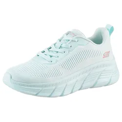 Sneaker SKECHERS "BOBS B FLEX HI-FLYING HI", Damen, Gr. 35, blau (hellblau), Textil, sportlich, Schuhe, Trainingsschuh, Schnürschuh, Freizeitschuh in veganer Verarbeitung