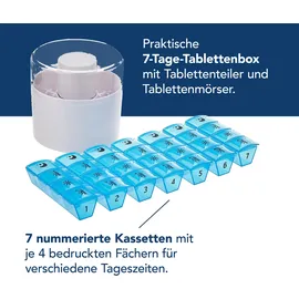 First Aid Only FIRST AID ONLY® Tablettenbox mit Zerteiler blau, weiß