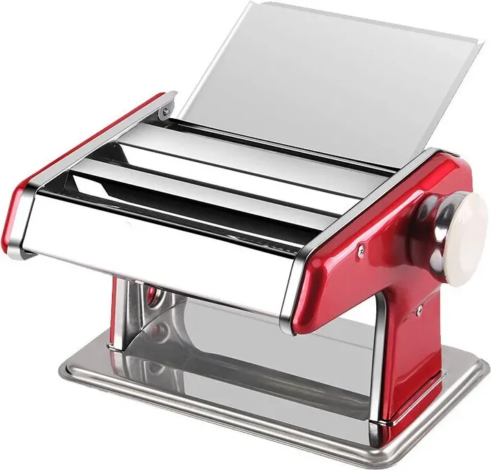 BJ Pastamaker, Hand-Nudelpresse, Edelstahl, Hand-Nudelmaschine, Rot