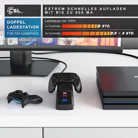 CSL Dual Ladestation Controller schwarz für PS4