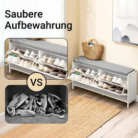 SoBuy Schuhbank 105 x 52 x 24 cm Sitzbank / weiß