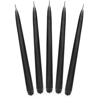 Partydeco Spitzkerze Schwarz 24cm 10Stk.