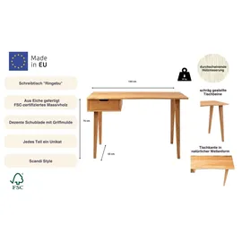 Andas Schreibtisch Ringebu Eiche beige