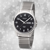 Armband-Uhr Quarz Metall silber F-1199 Herren Uhr Regent Titan-Uhr URF1199