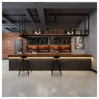 360Home 【CTSN 180】Theke Industriestil-Kassentheke Restaurant-Bar Bar-Theke Empfangstheke Rezeption Kasse Bar 180*60*100cm Grau 180 CM Industrial Look Für Restaurant Und CTSN180