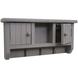 MCW Schlüsselbrett MCW-A48, Schlüsselkasten Schlüsselboard mit Türen, Massiv-Holz MVG-zertifiziert ~ grau