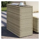 vidaXL Garten-Beistelltisch mit Glasplatte 58x27,5x55 cm Poly Rattan
