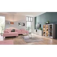 GALLERY M branded by Musterring Ecksofa »Felicia Due L-Form«, Wahlweise mit Sitzvorzug, inkl. Kopfteilverstellung, Sitzhöhe 40 cm rosa