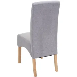 chefgastro Esszimmerstuhl gepolstert 100x44x56cm Sitzhöhe 48cm Stoff/Textil helle Beine Hellgrau Küchenstuhl Stuhl