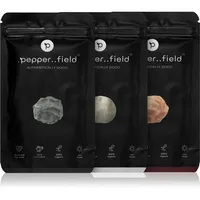 .pepper..field Kampot-Pfeffer schwarzer, roter und weißer Geschenkset 3x100 g