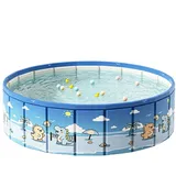 Zusammenklappbarer Schwimmpool im Außenbereich | Outdoor Badewanne mit Ablaufschlauch | Anti-Rutsch Kinderpool | für Sommer Terrasse See Park Zuhause Garten Urlaub