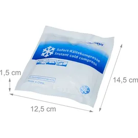 Relaxdays Kühlpack zum Knicken, Set, Sofort Kältekompresse, HxB: 14,5 x 12,5 cm, für Sport & unterwegs, weiß/blau