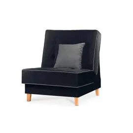Konsimo Schlafsessel Dozer Velours 80 x 94 x 93 cm Schwarz mit Schlaffunktion