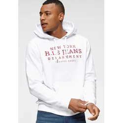 H.I.S Kapuzensweatshirt, mit Print und Badge, Kapuze, für sportliche Outfits, Gr. L (52/54), weiß, , 81493262-L