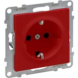 Legrand SEANO Schutzkontakt-Steckdose, Steckklemmen, 16 A, 250 V, mit erhöhtem Berührungsschutz, rot 765122