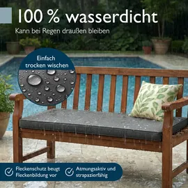 Beautissu Bankauflage 180 x 48 x 5 cm grau 1 St.