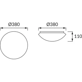 Ideus Strühm 02782 Wand-Deckenleuchte 'LEON LED C' SMD LED, 24W, neutralweiß, 2208lm, IP44, nicht dimmbar - Weiß