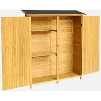 Sweeek Gartenschuppen 140 cm aus Tannenholz - 4 Stauräume,