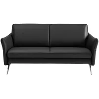 Himolla Komfortklass 2-Sitzer-Sofa, Schwarz, Leder, Echtleder, Longlife-Leder, 155x86x92 cm, Blauer Engel, Goldenes M, Emas, Lederauswahl, Stoffauswahl, Sitzqualitäten, Hocker erhältlich, Rücken echt, Wohnzimmer, Sofas & Couches, Wohnlandschaften, Ledersofas