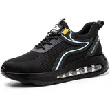 Atmungsaktive Sicherheitsschuhe Herren Sicherheitsschuhe Arbeitsschuhe Herren Fashion s3 Leicht Sportlich Schwarz und Blau rutschfest Atmungsaktiv 36 Schwarz Blau - 36 EU