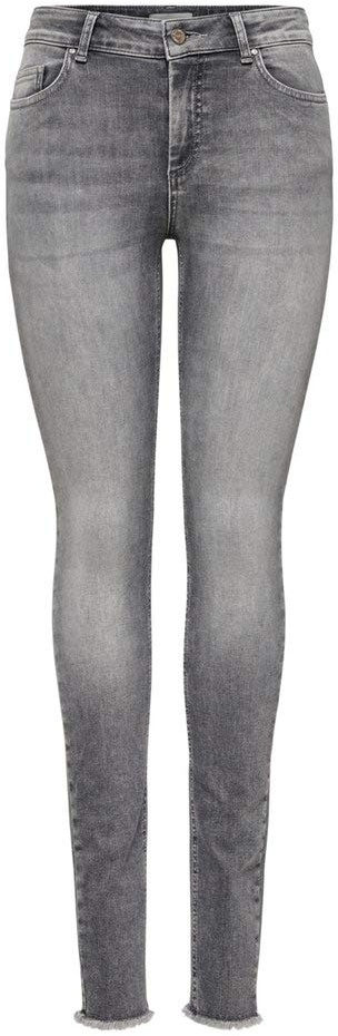 ONLY NOS Damen Onlblush Mid Sk ANK Raw JNS Rea0918 Noos Skinny Jeans, Grau (Grey Denim Grey Denim), 36/L30 (Herstellergröße: S)