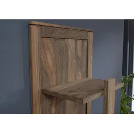 MASSIVMOEBEL24.DE Wandgarderobe Sheesham 55 x 200 x 35 cm Grau