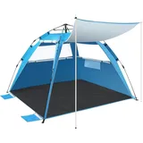 Strandmuschel Pop Up mit Sonnendach UV 50+ Tragetasche