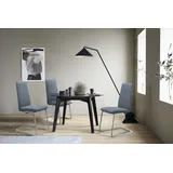 Polsterstuhl STRESSLESS "Laurel", blau (sparrow blau paloma, chrom glänzend), B:53cm H:105cm T:60cm, Leder PALOMA: PALOMA ist ein durchgefärbtes Semianilin-Möbelleder mit natürlicher Narbung., Stühle, Polsterstuhl, High Back, Größe M, mit Beinen aus Stahl in Chrom glänzend