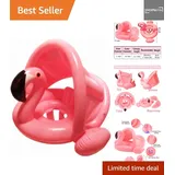 Flamingo Baby-Pool-Schwimmer mit Baldachin, aufblasbarer Schwimmring für Kind...