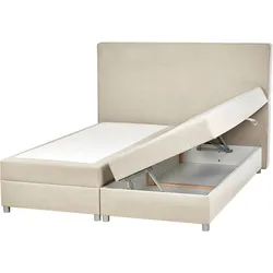 Boxspringbett mit Stauraum Stoff MINISTER 160 x 200 cm Hellbeige