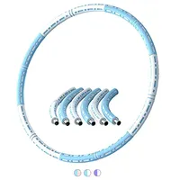 Gymnastikreifen Fitness Hoop 90cm Gewicht einstellbar 1-8kg Edelstahl Schaumstoff (Blau-Weiß)
